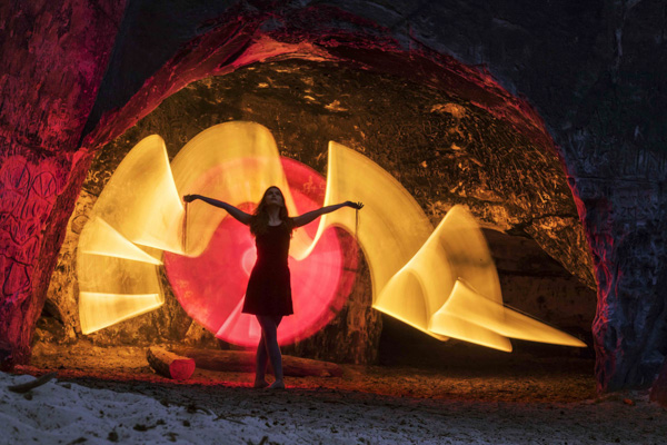 Lightpainting Sandsteinhöhle